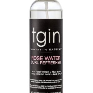 tgin Rose Water Curl Refresher for Curly, Coily, and Wavy Hair, with Acai Berries, Moisturizes and Soothes Dry Hair and Scalp, Braids, Protective Styles, and Locs, 8 fl oz