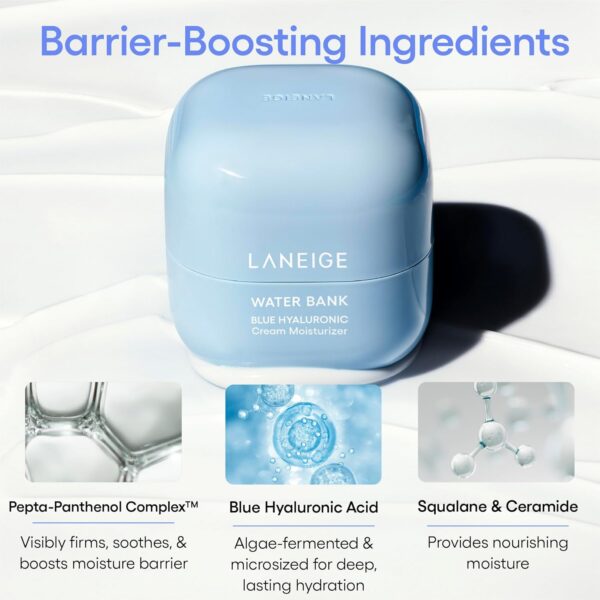LANEIGE Water Bank Blue Hyaluronic Moisturizer: Barrier-Boosting Hydration, Squalane, Ceramide, Dermatologist-tested - Image 5
