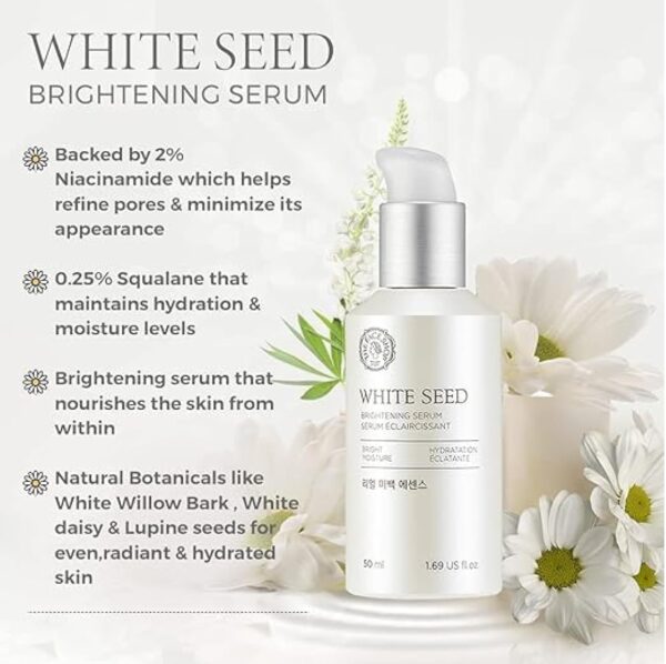 The Face Shop Whiteseed Brightening Serum | Deep Skin Brightening, Boost Moisturization & Pore Minimize | Skin Texture & Clarity Improvement, Dullness Reducing, 1.69 Fl Oz - Image 3