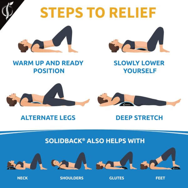 SOLIDBACK | Back Stretcher for Lower Back Pain Relief | Sciatica Pain Relief | Neck and Back Stretcher | Back Decompression | Spine Corrrector | Sciatic Nerve | Chiropractic Stretch | Spinal Stenosis - Image 5