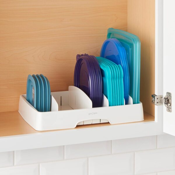 YouCopia StoraLid Adjustable Food Container Lid Organizer for Kitchen Cabinet Storage, Large - Image 3