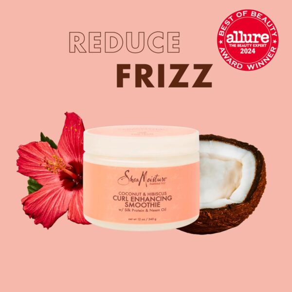 SheaMoisture Smoothie Curl Enhancing Cream Coconut and Hibiscus for Thick, Curly Hair Sulfate Free and Paraben Free 12 oz - Image 4