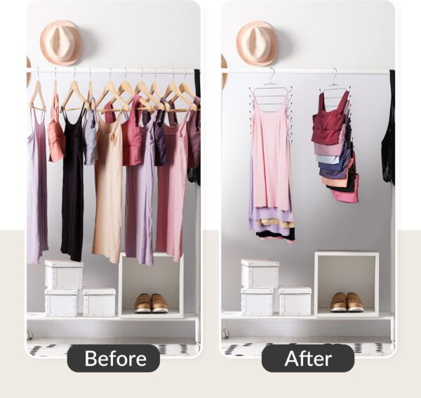 ZEDODIER 2 Pack Tank Top Hanger, Space Saving Bra Hanger, Non-Slip Hanging Sport Bras Holder, Closet Organizers and Storage for Camisoles Tank Tops Bras Ties Swimsuits Strappy Dress, Silver - Image 2