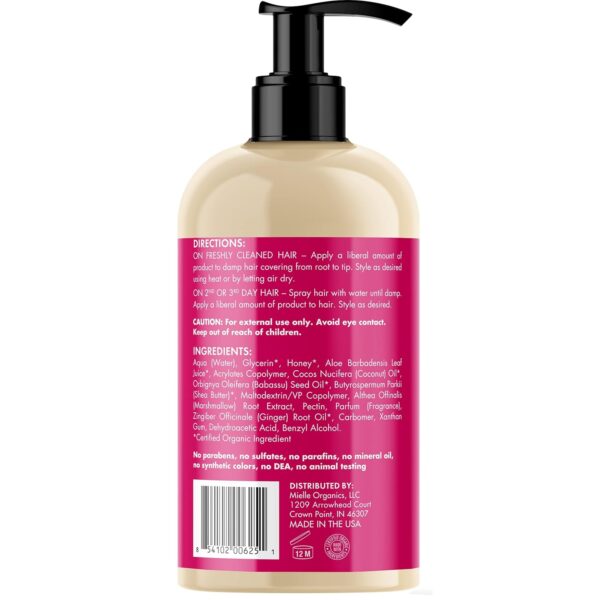 Mielle Organics Honey & Ginger Styling Gel for Enhanced Curl Definition and Moisture Retaining with Aloe for Dry, Curly, Thick, and Frizzy Hair, Non-Sticky, 13 Ounces - Image 2