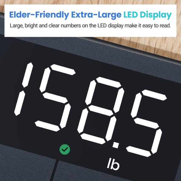 Etekcity Scale for Body Weight, Digital Bathroom Scales for People, Most Accurate to 0.05lb, Bright LED Display & Large Clear Numbers, Upgraded Quality for the Elderly Safe Home Use, 400 lbs - Image 3