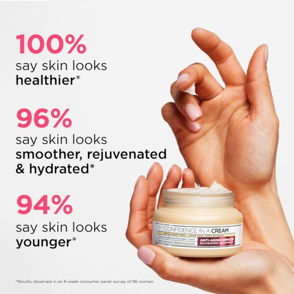 IT Cosmetics Confidence in a Cream Anti Aging Face Moisturizer – Visibly Reduces Fine Lines, Wrinkles & Signs of Aging Skin in 2 Weeks, 48HR Hydration with Hyaluronic Acid, Niacinamide - Image 2