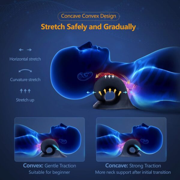 Cozyhealth Neck Stretcher for Neck Pain Relief, Heated Cervical Traction Device Pillow with Graphene Heating Pad, Neck and Shoulder Relaxer for TMJ Pain Relief and Cervical Spine Alignment (Black) - Image 5