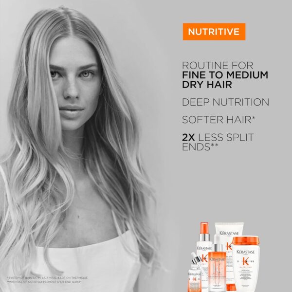 Kerastase Nutritive Lait Vital Hydrating Conditioner | Adds Moisture, Shine, and Nourishment | Smoothing and Softening Deep Conditioner | With Niacinamide | For Fine to Medium Dry Hair - Image 5