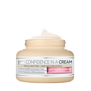 IT Cosmetics Confidence in a Cream Anti Aging Face Moisturizer – Visibly Reduces Fine Lines, Wrinkles & Signs of Aging Skin in 2 Weeks, 48HR Hydration with Hyaluronic Acid, Niacinamide