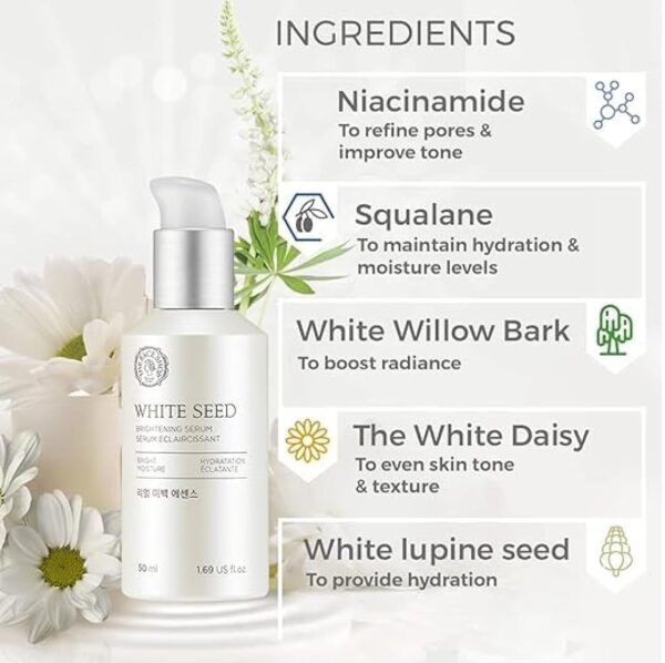 The Face Shop Whiteseed Brightening Serum | Deep Skin Brightening, Boost Moisturization & Pore Minimize | Skin Texture & Clarity Improvement, Dullness Reducing, 1.69 Fl Oz - Image 5