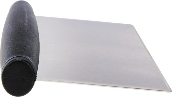 Amazon Basics Multi-Purpose Stainless Steel Scraper/Chopper with Contoured Grip, 6-Inch, Silver, Black - Image 2