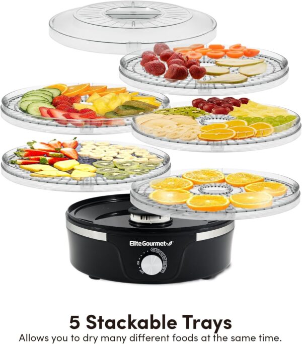 Elite Gourmet EFD319 Food Dehydrator, 5 BPA-Free 11.4 - Image 5