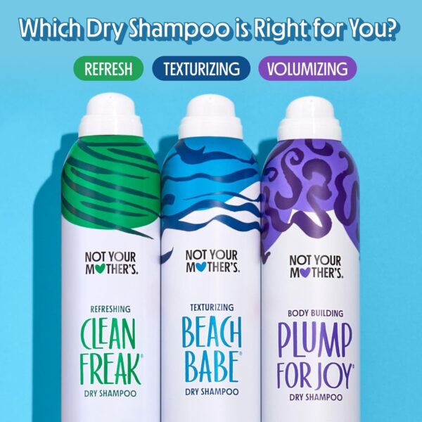 Not Your Mother\'s Dry Shampoo Assortment (3-Pack) - 7 oz - Clean Freak Dry Shampoo, Plump for Joy Dry Shampoo, Beach Babe Dry Shampoo - Instantly Absorbs Oil in Hair - Image 4