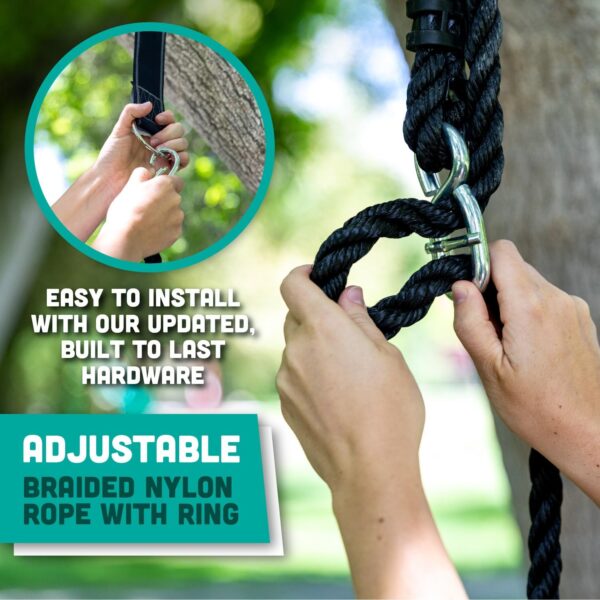 Squirrel Products Heavy Duty Plastic Tree Swing - Disc Rope Swing with Leg Protectors - Additions & Replacements - Outdoor Play Equipment - Blue - Image 3