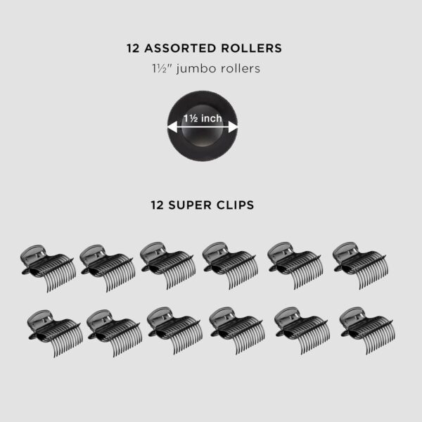 Conair Hot Rollers Hair Curlers for Long, Medium and All Hair | Heated Rollers with Hair Roller Clips Included | 1 1/2-inch Rollers | Amazon Exclusive - Image 4