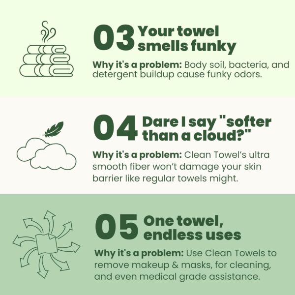 Clean Skin Club Bamboo Viscose Clean Towels XL, World 1ST Biodegradable Face Towel, Disposable Dry Makeup Removing Wipes, Super Soft for Sensitive Skin (50 Count/Single Box) - Image 3