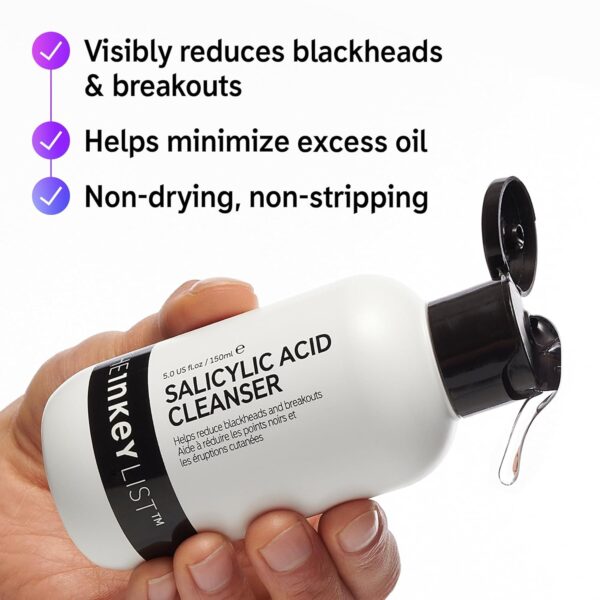 The INKEY List Salicylic Acid Cleanser, Face Wash for Blemishes, Blackheads, Oily Skin and Breakouts, Non-Drying Facial Cleanser Safe for All Skin Types, 5.0 fl oz - Image 5