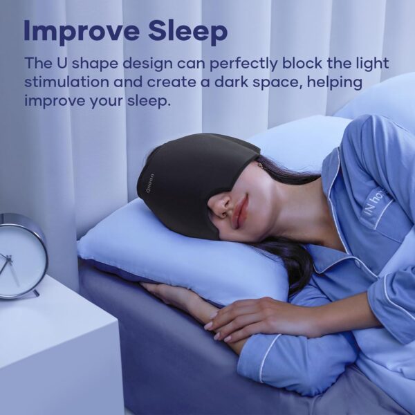 Migraine Relief Cap, Migraine Headache Relief Cap Hat Mask Products, Cooling Gel Hat Head Wrap for Migraine, Tension, Stress & Puffy Eyes,Natural Relief Cap for Instant Headache Relief - Image 4