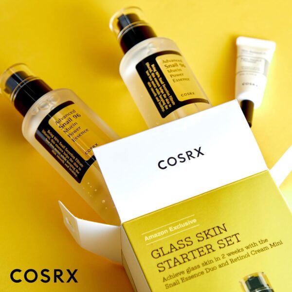 COSRX Glass Skin Starter Set, Amazon Exclusive, Advanced Snail 96% Mucin Power Essence & Retinol 0.1% Cream Mini Sample, Daily Hydrating & Firming Korean Skin Care Kit, Gift Set - Image 6