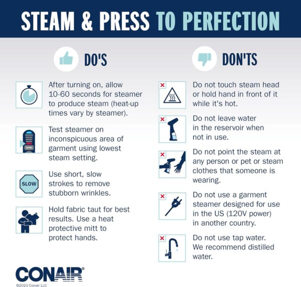 Conair Handheld Garment Steamer for Clothes, Turbo ExtremeSteam 1875W, Portable Handheld Design, Strong Penetrating Steam - Amazon Exclusive in Black (GS59B) - Image 6