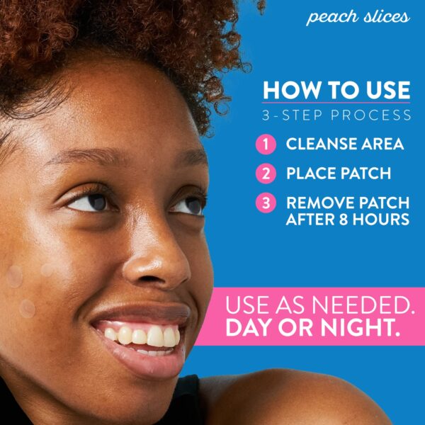 Peach Slices | Acne Spot Dots | Hydrocolloid Acne Patches | For Zits, Blemishes, & Breakouts | Vegan | Cruelty-Free | Pimple Patches | Facial Skin Care Products | 3 Sizes (7mm, 10mm, & 12mm) | 30 Ct - Image 4