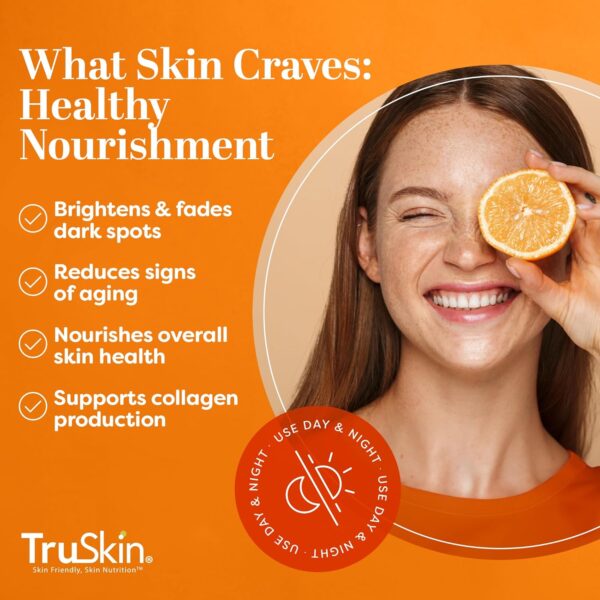 TruSkin Vitamin C Serum – Anti Aging Facial Serum with Vitamin C, Hyaluronic Acid, Vitamin E and More – Brightening Serum for Dark Spots, Even Skin Tone, Eye Area, Fine Lines & Wrinkles, 2 Fl Oz - Image 3