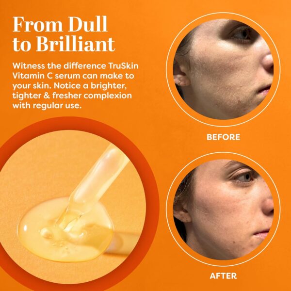 TruSkin Vitamin C Serum – Anti Aging Facial Serum with Vitamin C, Hyaluronic Acid, Vitamin E and More – Brightening Serum for Dark Spots, Even Skin Tone, Eye Area, Fine Lines & Wrinkles, 2 Fl Oz - Image 5