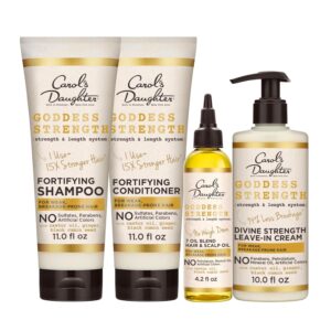 Carol\'s Daughter X Coco Gauff Goddess Strong Bundle: Hair Care Kit with Shampoo, Conditioner, Leave-In Treatment and Scalp Oil, 4 Items