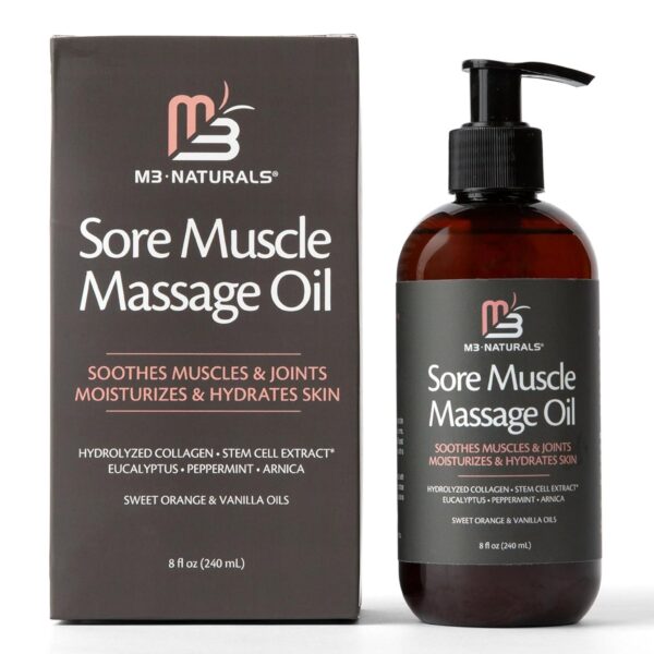 Arnica Sore Muscle Massage Oil for Massage Therapy - Anti Cellulite Massage Oil with Collagen Stem Cells Arnica and Menthol - Multipurpose Instant Absorption Full Body Massage Oil by M3 Naturals - Image 3