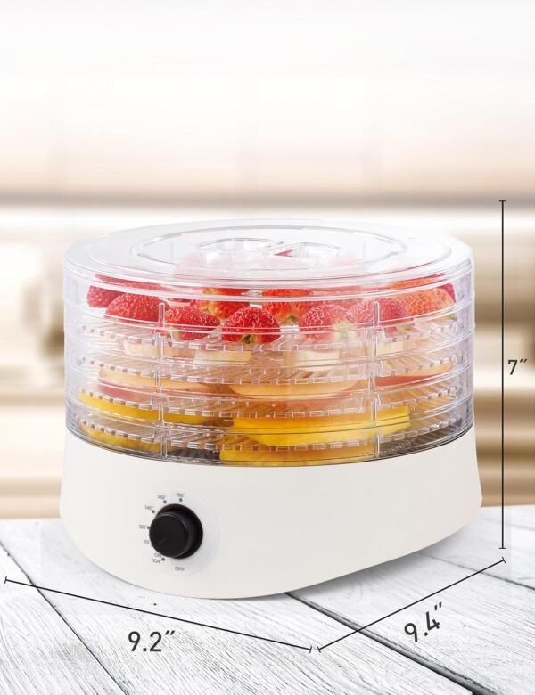Commercial Chef Food Dehydrator, Dehydrator for Food and Jerky, 280W Meat Dehydrator Machine for Dehydrated Foods with 5 Drying Racks and Slide Out Tray, White - Image 2