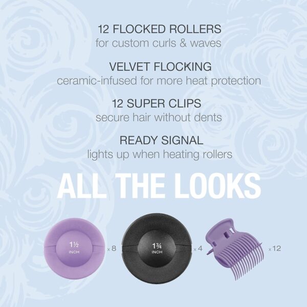 Conair Hot Rollers Hair Curlers for Long, Medium and All Hair | Heated Rollers with Hair Roller Clips Included | 1 1/2-inch and 1 3/4 inch Rollers | Amazon Exclusive - Image 2