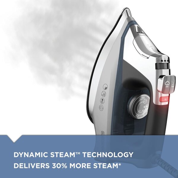 BLACK+DECKER Allure Professional Steam Iron, D3030, 30% More Steam, Percison Tip, Stianless Steel Soleplate, Vertical Steam Fuction - Image 3