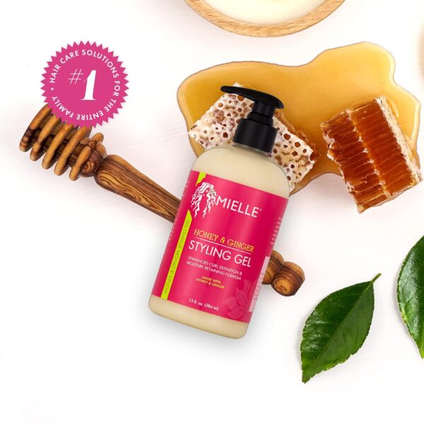 Mielle Organics Honey & Ginger Styling Gel for Enhanced Curl Definition and Moisture Retaining with Aloe for Dry, Curly, Thick, and Frizzy Hair, Non-Sticky, 13 Ounces - Image 6