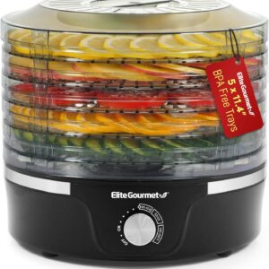 Elite Gourmet EFD319 Food Dehydrator, 5 BPA-Free 11.4