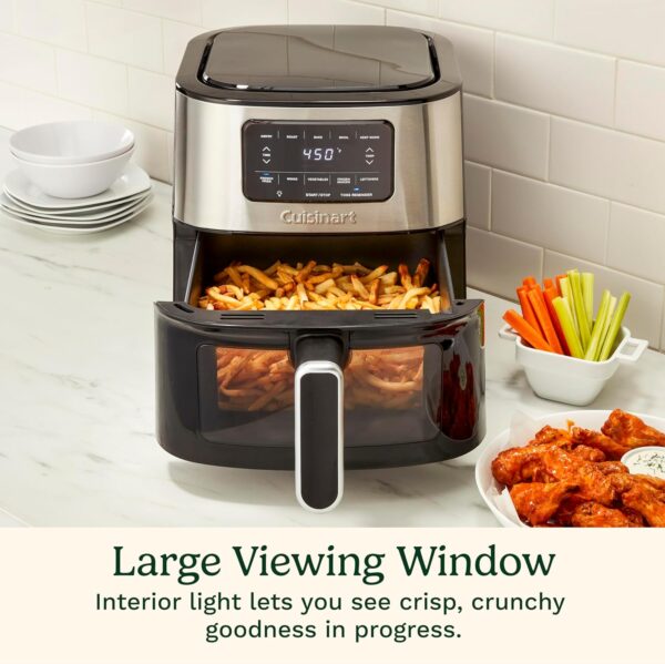 Cuisinart Air Fryer Oven – 6-Qt Basket Stainless Steel Air Fryer – Dishwasher-Safe Parts with 5 Presets – Roast, Bake, Broil, Air Fry and Keep Warm – Quick & Easy Meals – AIR-200 - Image 6