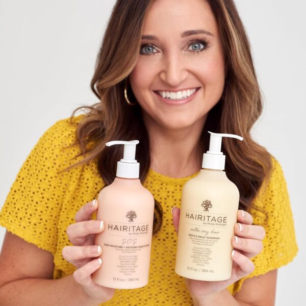 Hairitage Outta My Hair Gentle Daily Shampoo - Cleanses and Hydrates with Jojoba Oil - SOS Deep Moisture and Restore Conditioner for Thick Hair with Safflower Oil - 13 oz - Image 2