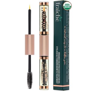USDA Organic Castor Oil Lash Serum - Premium All Natural Cold Pressed Castor Oil Eyelash Growth Serum with Mascara Tube - Eyelash Treatment and Conditioner - For Thicker and Fuller Lashes