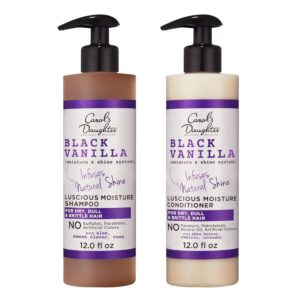 Carol\'s Daughter Black Vanilla Sulfate Free Shampoo and Conditioner Set for Curly, Wavy or Natural Hair, Moisturizing Hair Care for Dry, Damaged Hair, 1 Kit