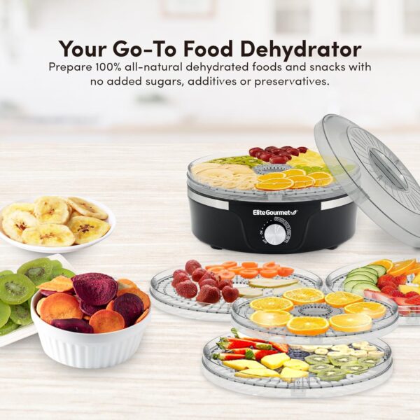 Elite Gourmet EFD319 Food Dehydrator, 5 BPA-Free 11.4 - Image 6
