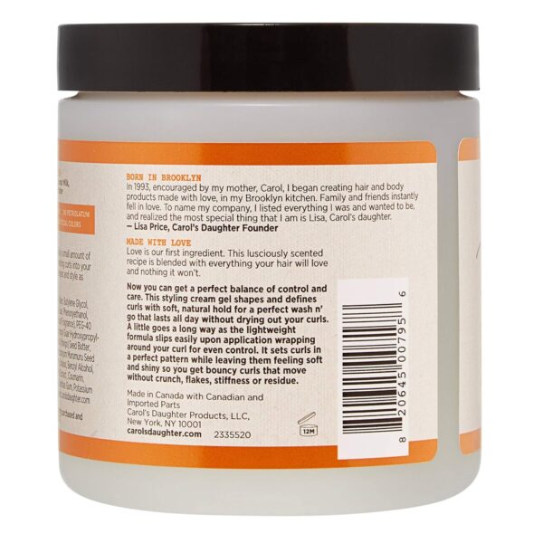 Carol’s Daughter Coco Creme Curl Shaping Cream Gel, with Coconut Oil, Coconut Milk, Silicone Free, Paraben Free Hair Gel for Curly Hair , Mineral Oil Free, for Very Dry Hair, 16 Oz - Image 3