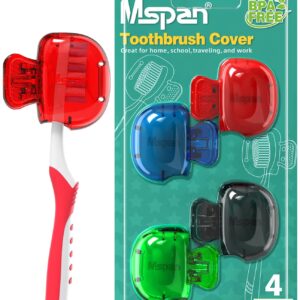 Mspan Toothbrush Head Cover Cap: Toothbrush Protector Brush Pod Case Protective Plastic Clip Bathroom Cool Stuff for Household Travel