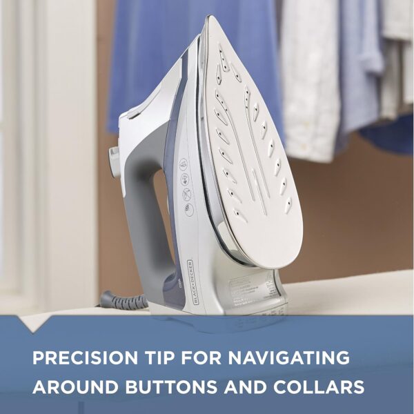 BLACK+DECKER Allure Professional Steam Iron, D3030, 30% More Steam, Percison Tip, Stianless Steel Soleplate, Vertical Steam Fuction - Image 4