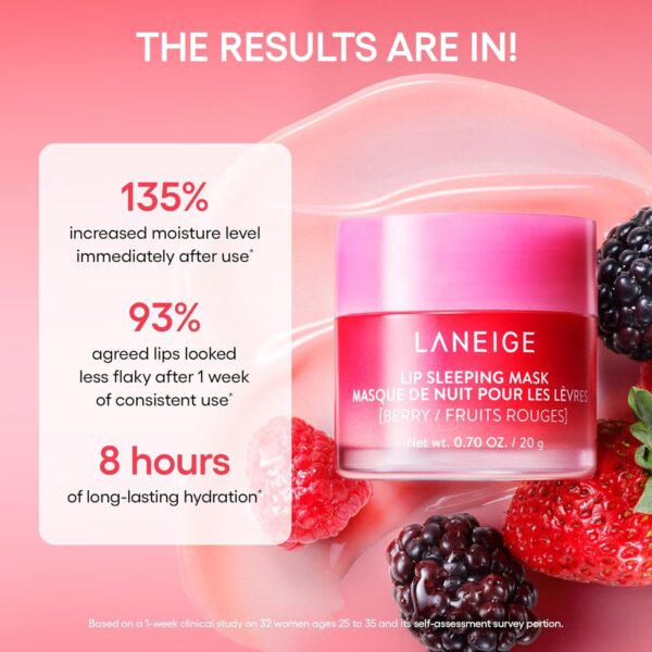 LANEIGE Lip Sleeping Mask Stocking Stuffer: Nourish, Hydrate, Vitamin C, Murumuru & Shea Butter, Antioxidants, Flaky, Dry Lips - Image 5