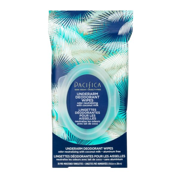 Pacifica Deodorant Wipes - Coconut Milk Underarm & Full Body Deodorant Wipes - Removes Sweat & Oil - Aluminum-Free - Natural Feminine Odor Control Clean Vegan & Cruelty-Free Dermatologist Tested - Image 5