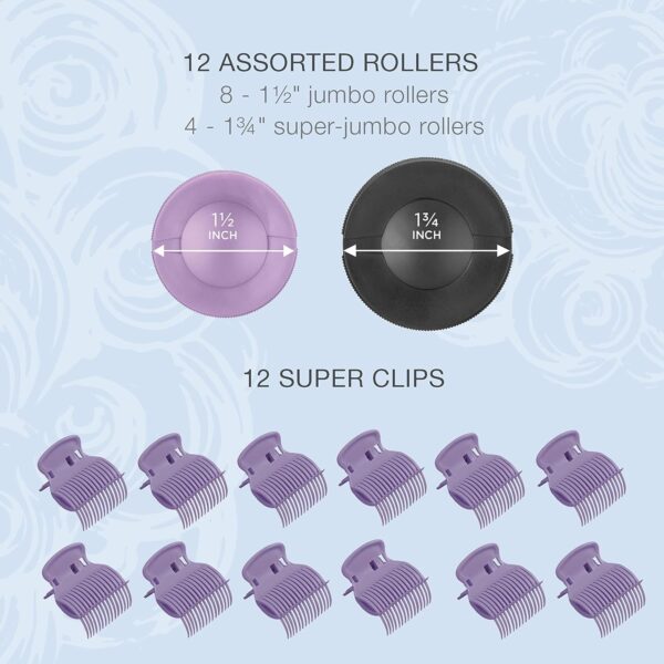Conair Hot Rollers Hair Curlers for Long, Medium and All Hair | Heated Rollers with Hair Roller Clips Included | 1 1/2-inch and 1 3/4 inch Rollers | Amazon Exclusive - Image 3