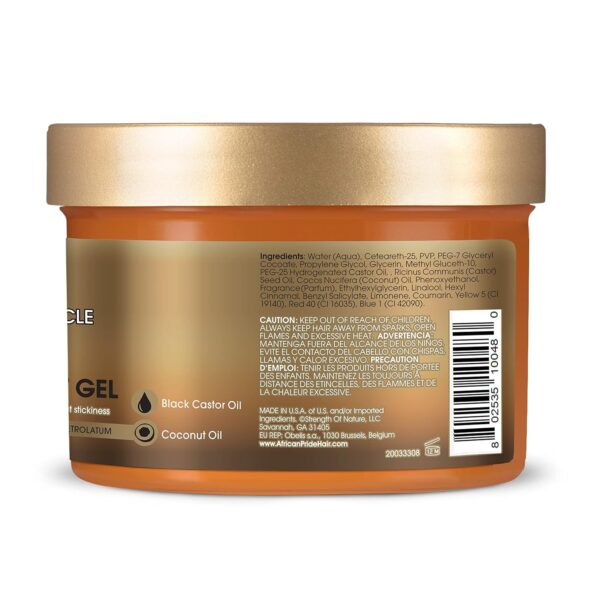 African Pride Black Castor Miracle Extra Hold Braid, Loc, Twist Gel, Tames Frizz & Edges, No Parabens, Sulfates, Mineral Oil or Petrolatum, Contains Black Castor & Coconut Oil - Image 2