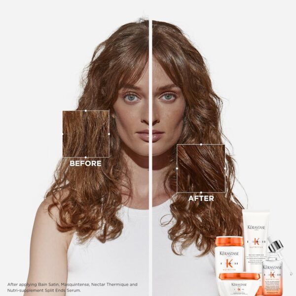 Kerastase Nutritive Nectar Thermique Heat Protecting Leave-In Cream | Deeply Condition and Reduce Frizz | Instant Softness & Shine | With Plant-based Proteins | For Medium to Thick Dry Hair - Image 3