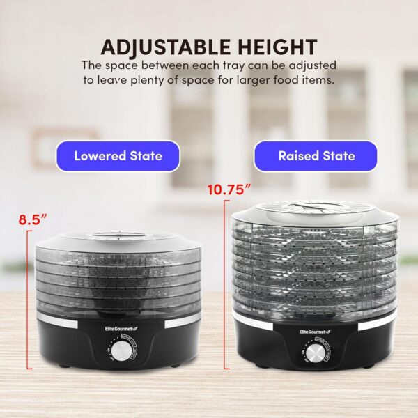 Elite Gourmet EFD319 Food Dehydrator, 5 BPA-Free 11.4 - Image 2