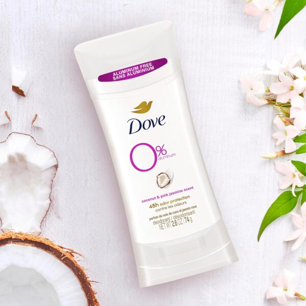 Dove Aluminum Free Deodorant for Women 24-Hour Odor Protection, Coconut and Pink Jasmine, 7.8 Oz, 3 Count - Image 6
