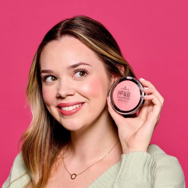 essence | Pure Nude Baked Blush | Highly Pigmented Baked Texture for a Bright, Healthy Glow | Available in 8 Gorgeous Shimmery Shades | Vegan & Cruelty Free (01 Shimmery Rose) - Image 4